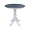 International Concepts 36 in. Solid Wood Round Pedestal Gathering Height Dining Table with 4 Counter Stools in White/Gray K05-36RT-6B-S102-4 - alternate 4